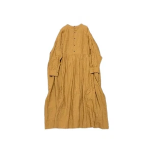 Ichi Antiques 100% Linen Long Sleeve Dress Camel Free Size USED - Picture 1 of 11