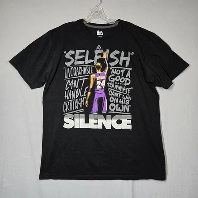 Camiseta Kobe Bryant Silence Para Hombre XL Negra Gráfica 24 Criticism Lakers Majestic Foto 1 de 4