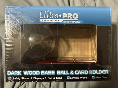 Ultra Pro Display Series Genuine Dark Wood Base Ball and Card Holder New - Image 1 of 3