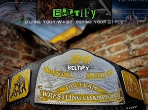 World Six Man Tag Team Wrestling Championship Replica Title Belt Adult Size - Bild 1 von 8