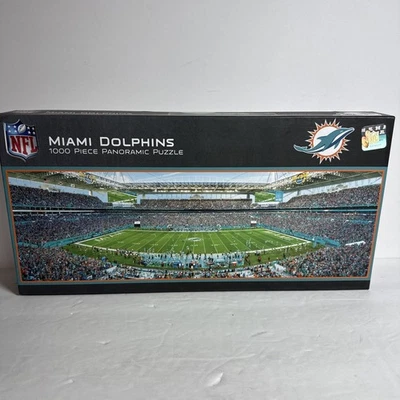 Miami Dolphins 1000 Piece Panoramic Jigsaw Puzzle 13X39 NFL Sports Game Day - Image 1 of 3