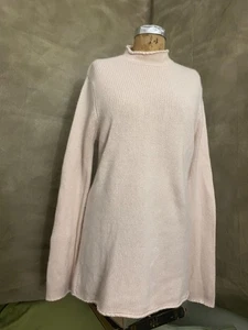 DKNY Romántico ACOGEDOR TÚNICA LARGA Suéter Rubor Rosa EXUBERANTE CACHEMIR Algodón Para Mujer’s S - Imagen 1 de 6