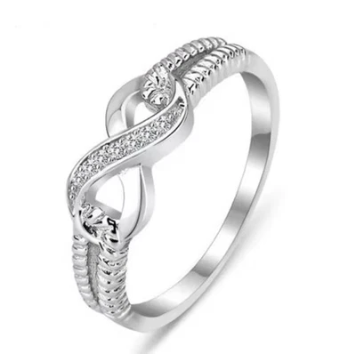 925 Sterling Silber Unendlichkeitsring Verlobungsring Ehering Damen Frauen Ring - Bild 1 von 4