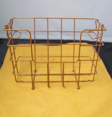 Cesta de almacenamiento de alambre de cobre - Moderno contenedor organizador industrial con asas BONITO Foto 1 de 3