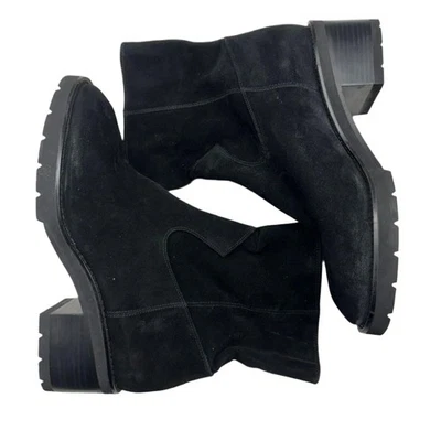 Botas Stuart Weitzman Feminina Camurça Preta Moto Meia Bezerro - Tamanho 11, Novas Sem Caixa - Imagem 1 de 4