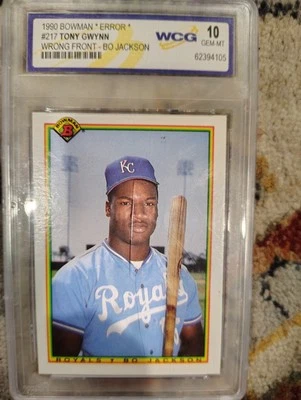 Bo Jackson Tony Gwynn Bowman #217 RARO artículo de coleccionista.  GEMA COMO NUEVA Foto 1 de 3