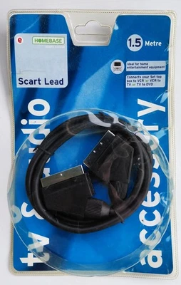 1.5 Metre Homebase Black SCART to SCART Lead Cable (787992) - Image 1 of 2
