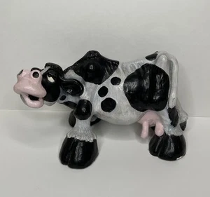 John Raya Beasties of the Kingdom Black Cow Sculpture VTG - Picture 1 of 4