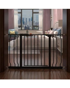 Baby Pet Extra Wide Safety Gate Walk Thru Auto Lock Adjustable 38.58"-43.31"x32" - Picture 1 of 5
