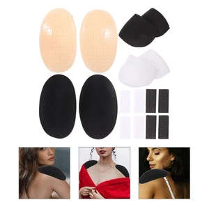 4 Pairs Padded Shoulder Artifact Pads for Suits Miss Self-adhesive Sponge Soft - Picture 1 of 12