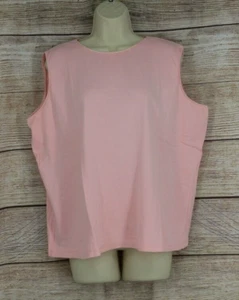 Merona Womens Plus Size 1X Pullover Sleeveless Ribbed Top Shirt Pale Pink - Picture 1 of 6