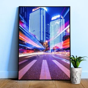 Neonstadt (Synthwave/Vaporwave/Retrowave/Cyberpunk) – Ästhetisches Neonposter - Bild 1 von 10