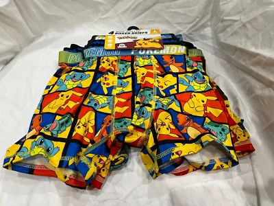 Pokemon Boys Athletic Boxer Briefs 4 pk U pick Sizes Underwear Pikachu New - Image 1 of 4