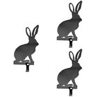  3 Pack Rabbit Hook Wrought Iron Wall Mount Coat Rack Rabbits Stickers