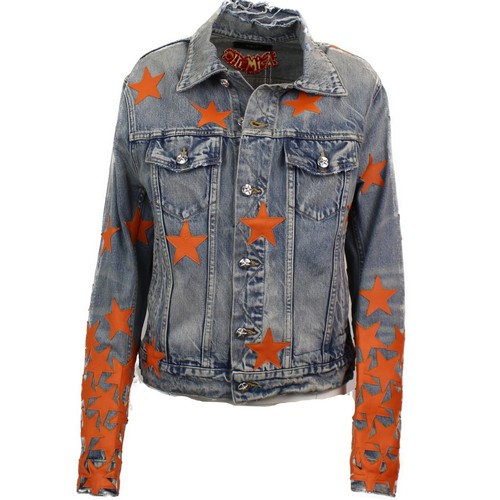 GIACCA DENIM INDACO ARGILLA NUOVA CON ETICHETTE AMIRI CHEMIST STAR TRUCKER TAGLIA M $2490