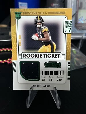NAJEE HARRIS 2021 Contenders #RTS-NHA Rookie Ticket GREEN JERSEY PATCH RC - Image 1 of 2