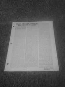 TRICKING THE VACUUM SECONDARY HOLLEY REPRINT  SHEET 1989 CPC-229 - Picture 1 of 3