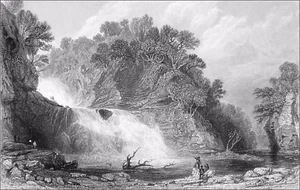 ESCOCIA (Lanarkshire) - CORRA LYNN en el CLYDE - Grabado del siglo XIX  - Imagen 1 de 2