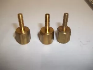 Brass Hose Barb Fitting, 3/16" Barb x 1/4" NPT Female 3Pcs set Mirax Product - Picture 1 of 4
