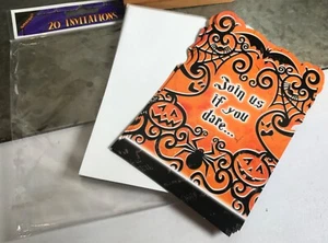 Halloween Party Invitations Gothic Greetings 8 Cards & Envelopes NEW - Picture 1 of 6