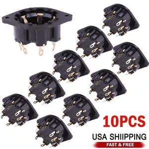 10PCS Gold Plated 8Pin Tube Socket For AZ1,AD1,AL4,EL6,EL8, EF9 Audio HIFI DIY - Picture 1 of 7