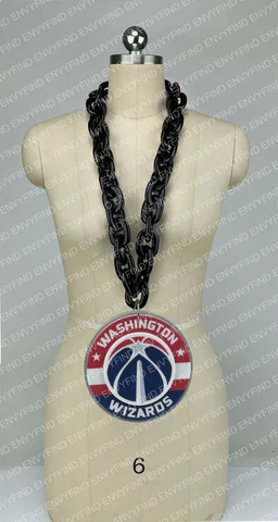 New NHL WASHINGTON WIZARDS BIG Fan Chain BLACK Necklace Foam MI USA Cover