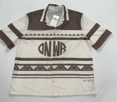 Camisa ZARA Malla Calce Relajado Abotonada Talla Grande..(t3). Foto 1 de 3