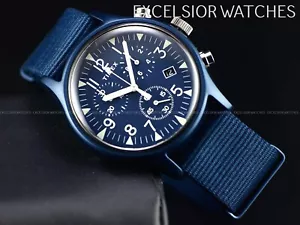 Nuevo Reloj Indiglo Timex MK1 Aluminio Cronógrafo Correa Nailon Azul Para Hombre - Imagen 1 de 9