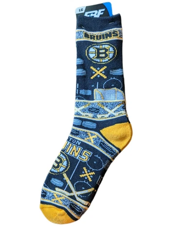 Boston Bruins Superfan Crew Socks Adult Large Cover