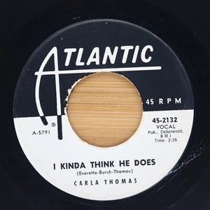CARLA THOMAS - I KINDA THINK HE DOES / THE MASQUERADE IS OVER - SOUL 45 *PROMO* - Imagen 1 de 2