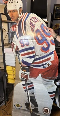 RARO Wayne Gretzky Cartón de Gran Tamaño Recortado 1997 Cubierta Superior Promo Rangers Foto 1 de 4