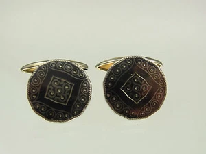 Hermosos gemelos Art Deco esmalte metal blanco esmalte negro alrededor de 1940 - Imagen 1 de 6