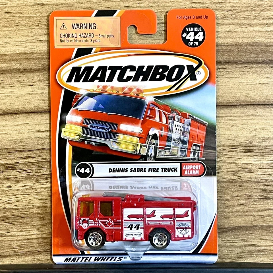 Matchbox #44 Dennis Sabre Fire Truck Red 2002 New On Card - Image 1 of 1