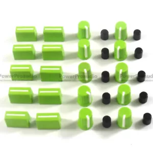 10 pezzi manopola rotante + 10 pezzi tappo fader per miscelatore rane TTM 57 61 62 64 68 (verde scuro) - Foto 1 di 2