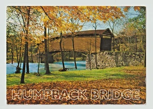 Buckel überdachte Brücke 1969 Covington Virginia neue Freundin Postkarte p1v - Bild 1 von 2