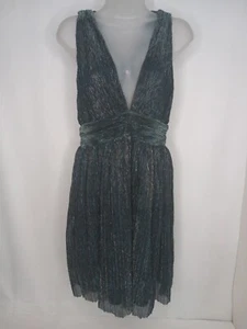 Crystal Sky Tulle Mini Dress Twist Back Sleeveless Size M Blue Sheer Lined - Picture 1 of 10