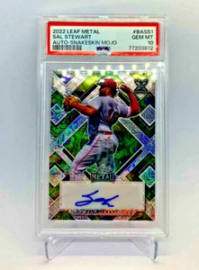 MLB 2022 "SAL STEWART" Rookie Auto 1/1 Snakeskin Mojo PSA 10 Leaf Metal RC - Picture 1 of 2