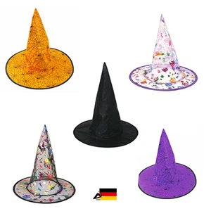 Hexenhut Halloween Kostüme Hexe Verkleidung Zubehör Karneval Fasching ABAV