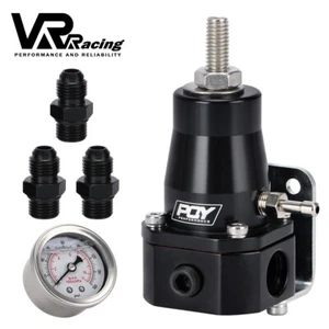 Adjustable 14-36 PSI EFI Fuel Pressure Regulator Kit W/ Oil Gauge AN6 Fittings - Picture 1 of 10