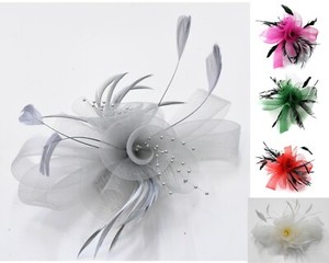 Butterfly Black Feather Wedding Ascot Fascinator on Comb Hat Hair Accessories