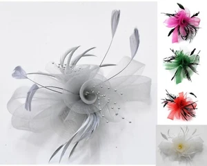 Mariposa Pluma Negra Boda Ascot Fascinador en Peine Sombrero Accesorios para el Cabello - Imagen 1 de 13