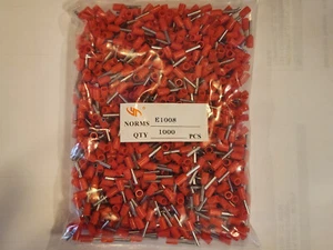 (1000 pc bag) Multicomp Pro E1008-L-RED (E1008), Wire Ferrule 18AWG (NOS) - Picture 1 of 2