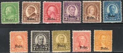 US Scott #669-679, "Nebraska" Overprint, Complete MNH set of 11 - Image 1 of 2