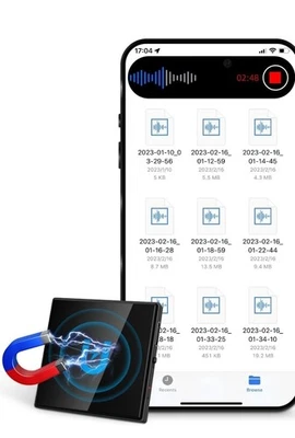 3072Kbps Magnetic Voice Recorder, Voice Activated Recorde with Ai  4000hrs 64GB - Image 1 of 4