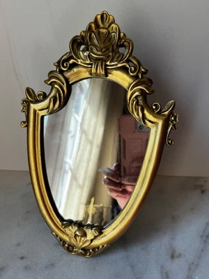 ORNATE Gold ornate Easel Back Table Top Easel Mirror 10”x6.5” - Image 1 of 4