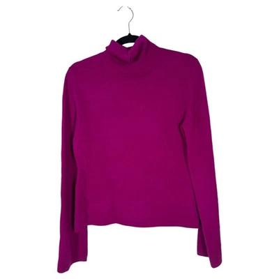 Suéter para mujer Moda International 100 % cachemir rosa púrpura cuello alto mediano Foto 1 de 3