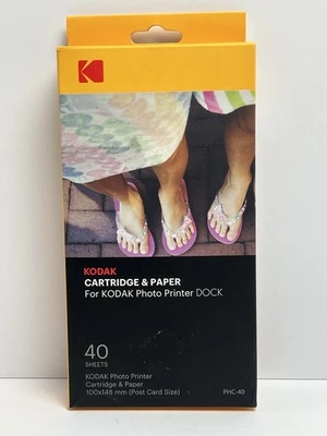 New Kodak PHC-40 Cartridge & Paper For Kodak Photo Printer Dock 40 Sheets OEM - Image 1 of 4
