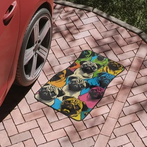 Pug Pop Art Car Floor Mat, Colorful Dog Decor, Fun Pet Lovers Gift, [...] - Picture 1 of 5