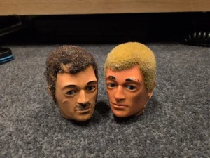VINTAGE ACTION MAN EAGLE EYES HEAD x 2 SPARES FOR FIGURE, BROWN/ BLOND HAIR - Picture 1 of 18