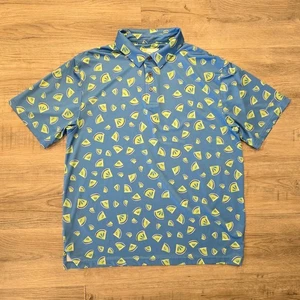 Nicklaus Poloshirt Herren Lg Blau Grün Wassermelonen Print Eco Choice Stretch Golf - Bild 1 von 14
